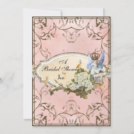 bruids douche uitnodiging betoverde faerie prinses (Voorkant)