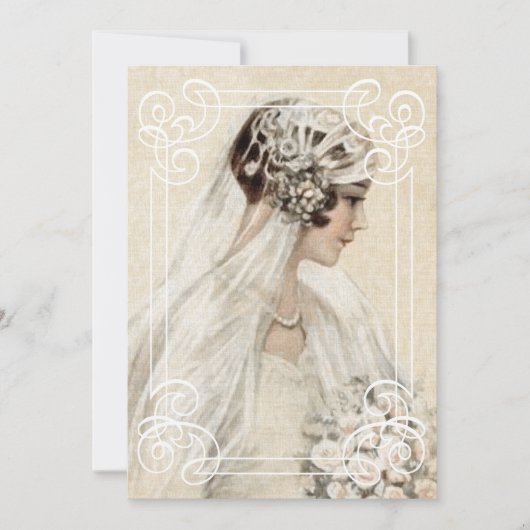 Bruids Douche Uitnodiging  Bruid w / Lijst (Voorkant)