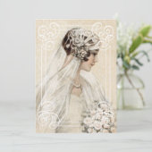 Bruids Douche Uitnodiging  Bruid w / Lijst (Staand voorkant)