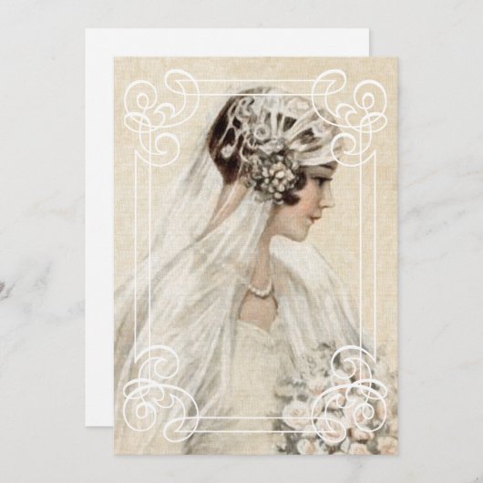 Bruids Douche Uitnodiging  Bruid w / Lijst (Voorkant / Achterkant)