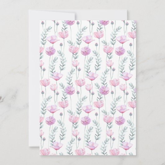 Bruids Douche Uitnodiging delicate bloemen. (Achterkant)