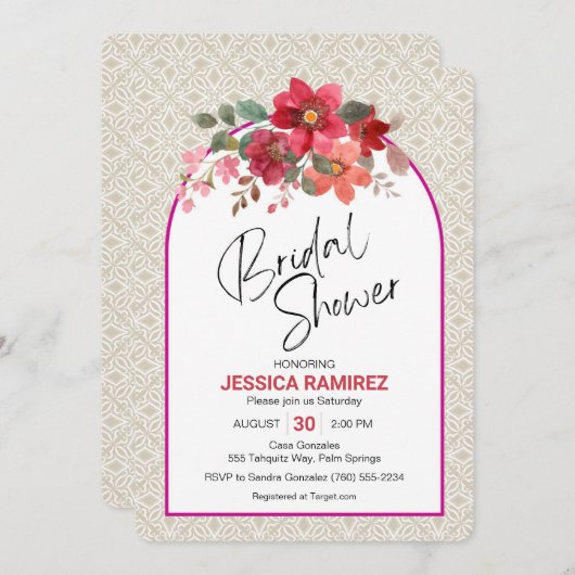 Bruids Douche Uitnodiging Fall Kleuren (Voorkant / Achterkant)