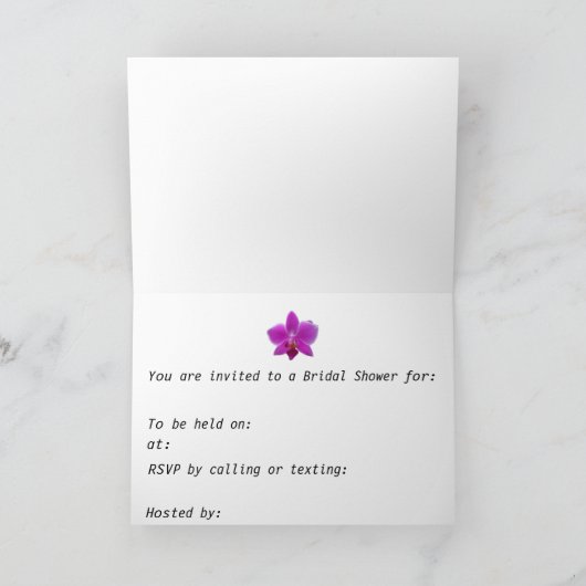 bruids douche uitnodiging fuchsia orchideeën (Binnen)