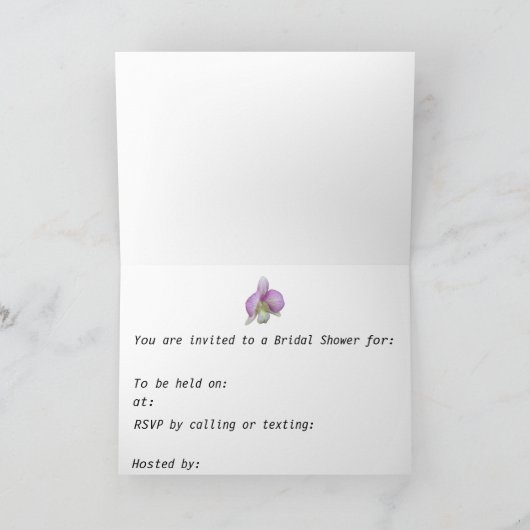 bruids douche uitnodiging fuchsia orchideeën (Binnen)