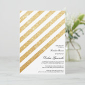 Bruids Douche Uitnodiging - Glitter en Goud (Staand voorkant)