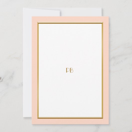 Bruids Douche uitnodiging, grote Gatsby ,blush roz Kaart (Achterkant)