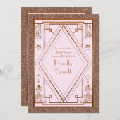 Bruids Douche uitnodiging, grote Gatsby, glitter r Kaart (Voorkant / Achterkant)