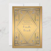 Bruids Douche uitnodiging, grote Gatsby, goud & zi Kaart (Voorkant)