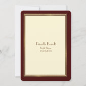 Bruids Douche uitnodiging, grote Gatsby ivoor rood Kaart (Achterkant)