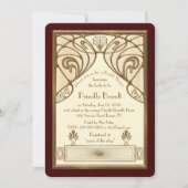 Bruids Douche uitnodiging, grote Gatsby ivoor rood Kaart (Voorkant)