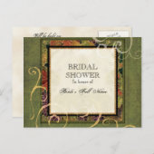 Bruids Douche Uitnodiging Herfst Druivenblad (Voorkant / Achterkant)