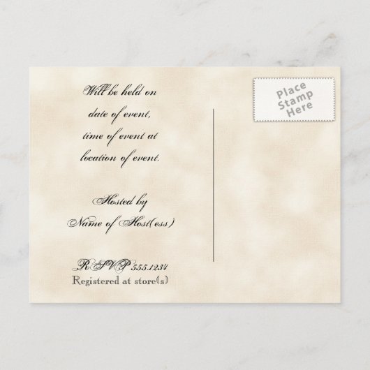 Bruids Douche Uitnodiging Herfst Druivenblad Briefkaart (Achterkant)