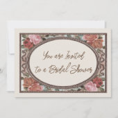 Bruids Douche uitnodiging Ivoor  Rozen (Voorkant)