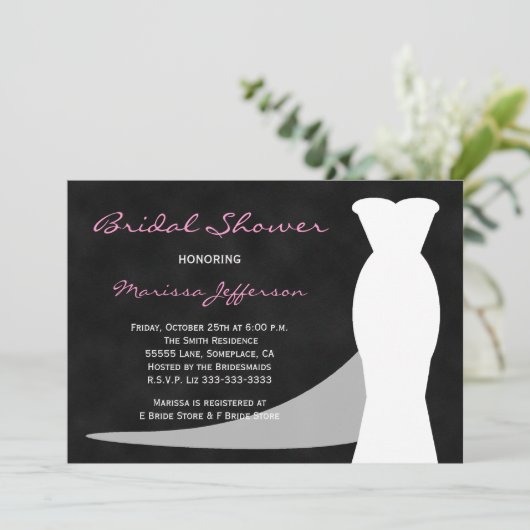 bruids douche uitnodiging krijtbord (Staand voorkant)