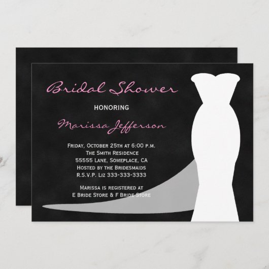 bruids douche uitnodiging krijtbord (Voorkant / Achterkant)