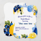 Bruids Douche uitnodiging "La Dolce Vita" stijl (Voorkant / Achterkant)