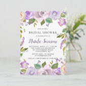 Bruids Douche Uitnodiging Lente Bloemen Waterverf (Staand voorkant)