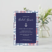 Bruids Douche Uitnodiging, Nautisch, Preppy, Marin Kaart (Staand voorkant)