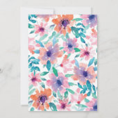 Bruids Douche Uitnodiging - Parijs, Bloemen (Achterkant)