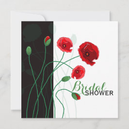 bruids douche uitnodiging | rode papaver