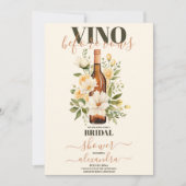 Bruids Douche Uitnodiging RoseGold Vino voor gelof (Voorkant)