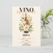 Bruids Douche Uitnodiging RoseGold Vino voor gelof (Staand voorkant)