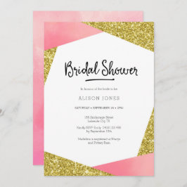 bruids douche uitnodiging | Roze & glitter