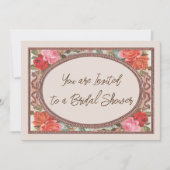 Bruids Douche uitnodiging Roze  Rozen (Voorkant)