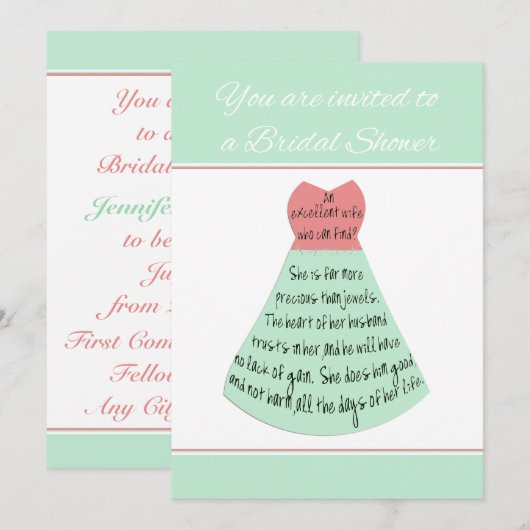 bruids douche uitnodiging spreekwoorden uitstekend (Voorkant / Achterkant)