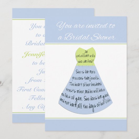 bruids douche uitnodiging spreekwoorden uitstekend (Voorkant / Achterkant)