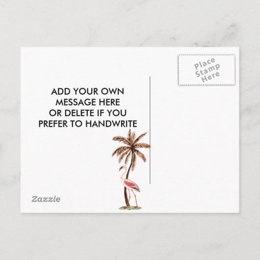 Bruids Douche uitnodiging tropische flamingo Briefkaart (Achterkant)