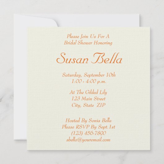 Bruids Douche Uitnodiging--Trouwtaart Kaart (Achterkant)