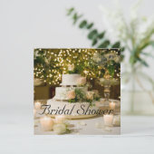 Bruids Douche Uitnodiging--Trouwtaart Kaart (Staand voorkant)