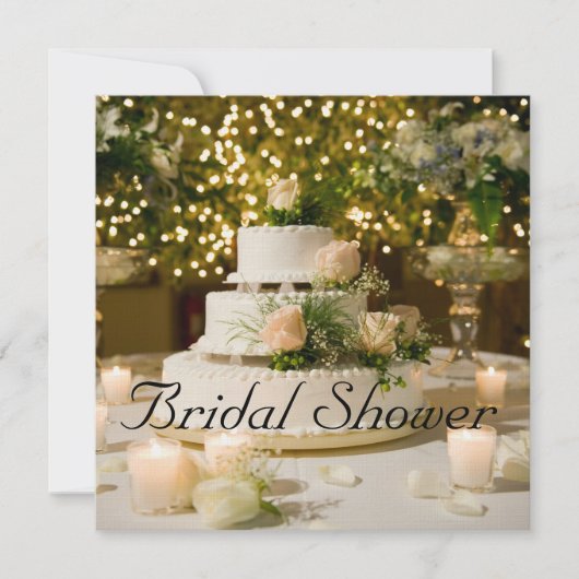 Bruids Douche Uitnodiging--Trouwtaart Kaart (Voorkant)