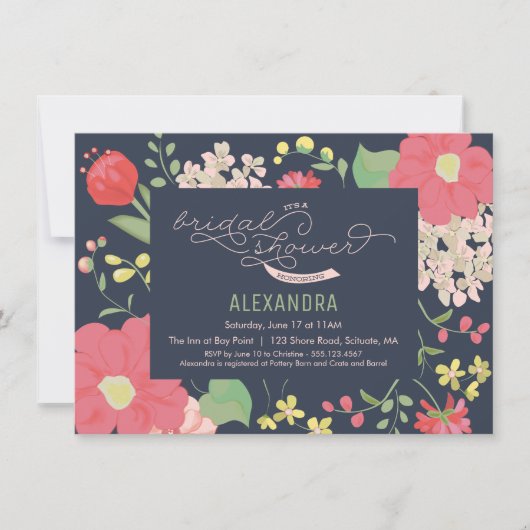 Bruids Douche Uitnodiging - Tuin, Bloemen, Lente (Voorkant)