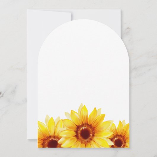 Bruids Douche Uitnodiging Waterverf Zonnebloem (Achterkant)