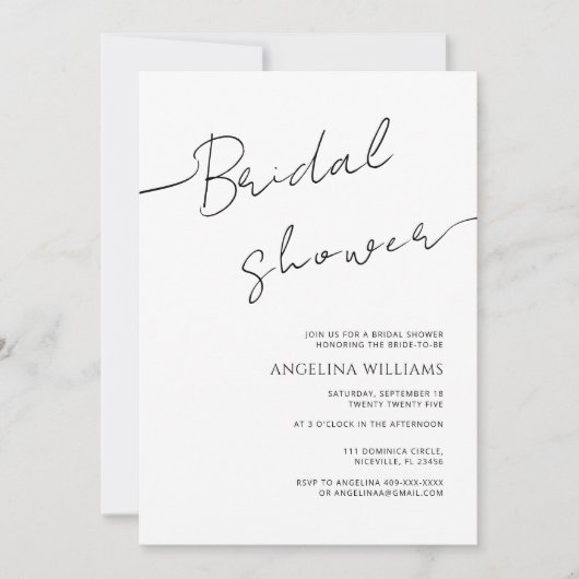 Bruids Douche Uitnodiging Waterverf Zonnebloem (Voorkant)