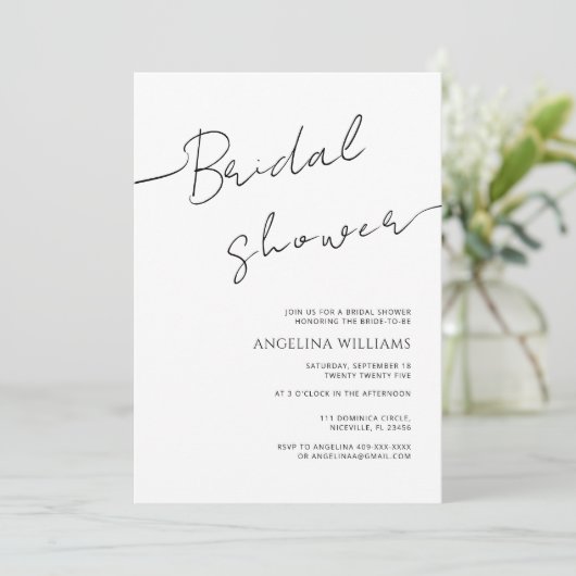 Bruids Douche Uitnodiging Waterverf Zonnebloem (Staand voorkant)