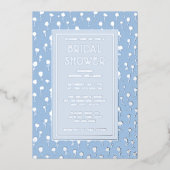 Bruids Douche Uitnodigingen Bloemen Zacht Blauw Fo (Voorkant)