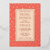 Bruids Douche Uitnodigingen Bloemenperzik Koraal F (Voorkant)