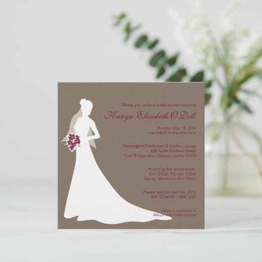 Bruids Douche Uitnodigingen - Custom (Staand voorkant)