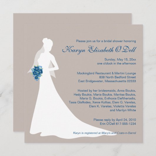 Bruids Douche Uitnodigingen - Custom (Voorkant / Achterkant)