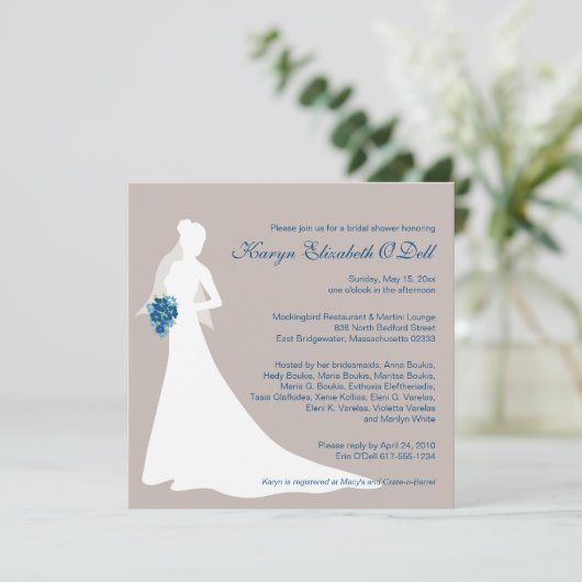 Bruids Douche Uitnodigingen - Custom (Staand voorkant)