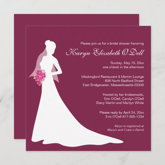 Bruids Douche Uitnodigingen - Custom (Voorkant / Achterkant)