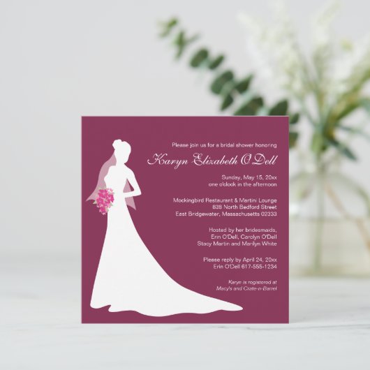 Bruids Douche Uitnodigingen - Custom (Staand voorkant)