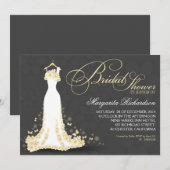 Bruids douche uitnodigingen met bruidsjurk (Voorkant / Achterkant)