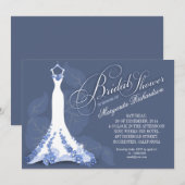 Bruids douche uitnodigingen met trouwjurk (Voorkant / Achterkant)