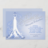 Bruids douche uitnodigingen met trouwjurk (Voorkant / Achterkant)