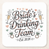 Bruids Drank Team Kartonnen Onderzetters (Voorkant)