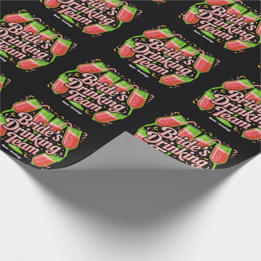 Bruids Drankteam Bachelorette Party Design Cadeaupapier (Hoek)